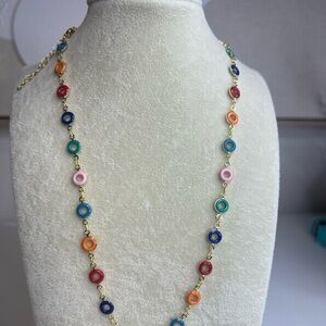 Vibrant Multicolor Circle Necklace